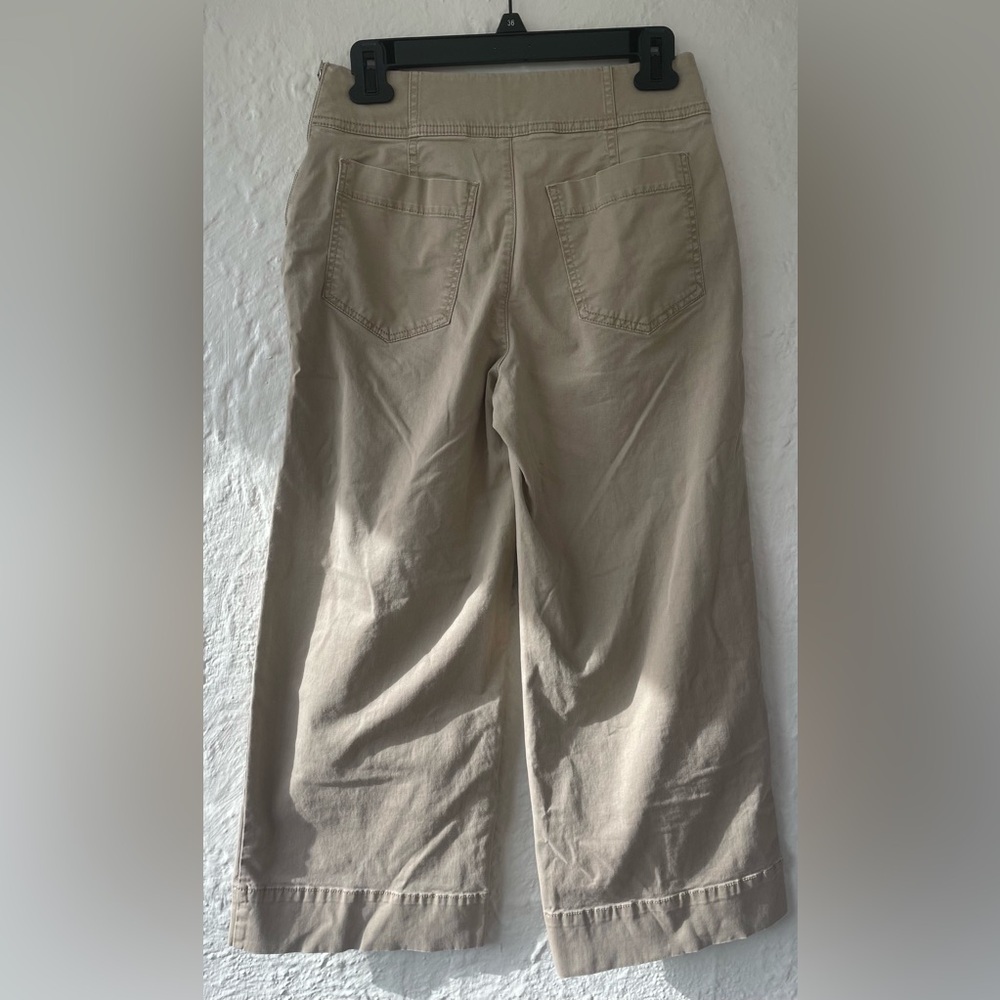 Gap high rise lace up wide leg khaki ankle pants, side zip; size 2P - Picture 7 of 7